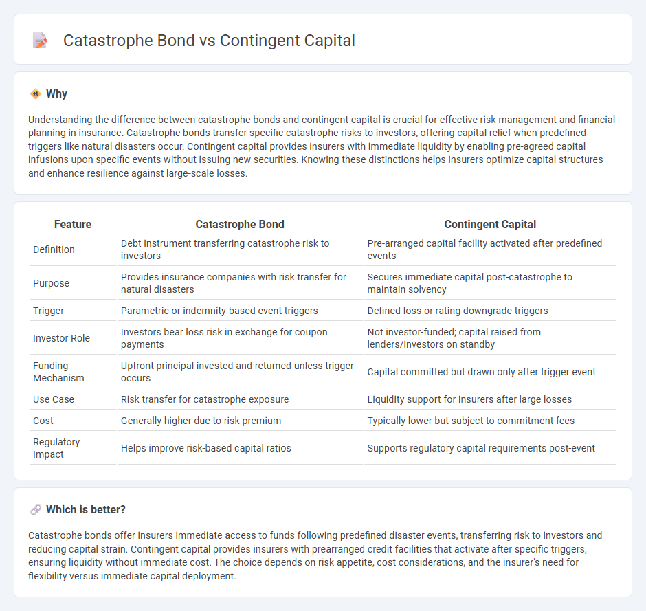 Catastrophe Bond vs Contingent Capital in Insurance