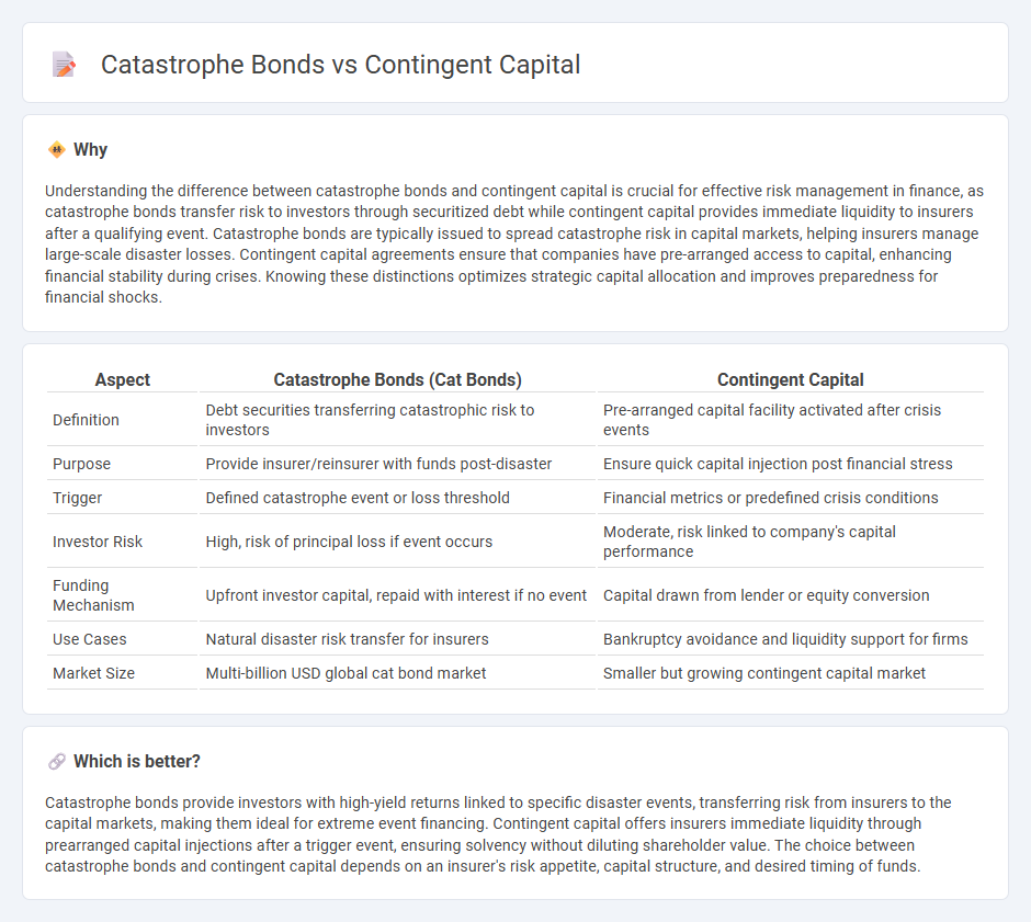 Catastrophe Bonds vs Contingent Capital in Finance