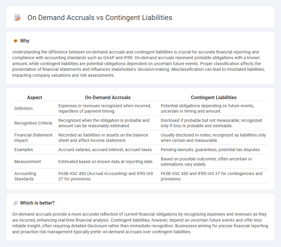 On Demand Accruals vs Contingent Liabilities in Accounting