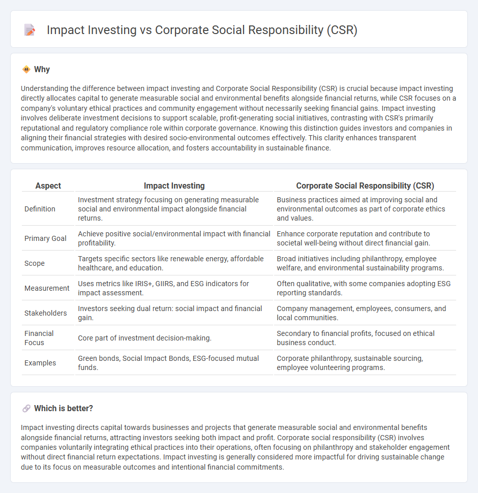 Impact Investing vs Corporate Social Responsibility (Csr) in Finance