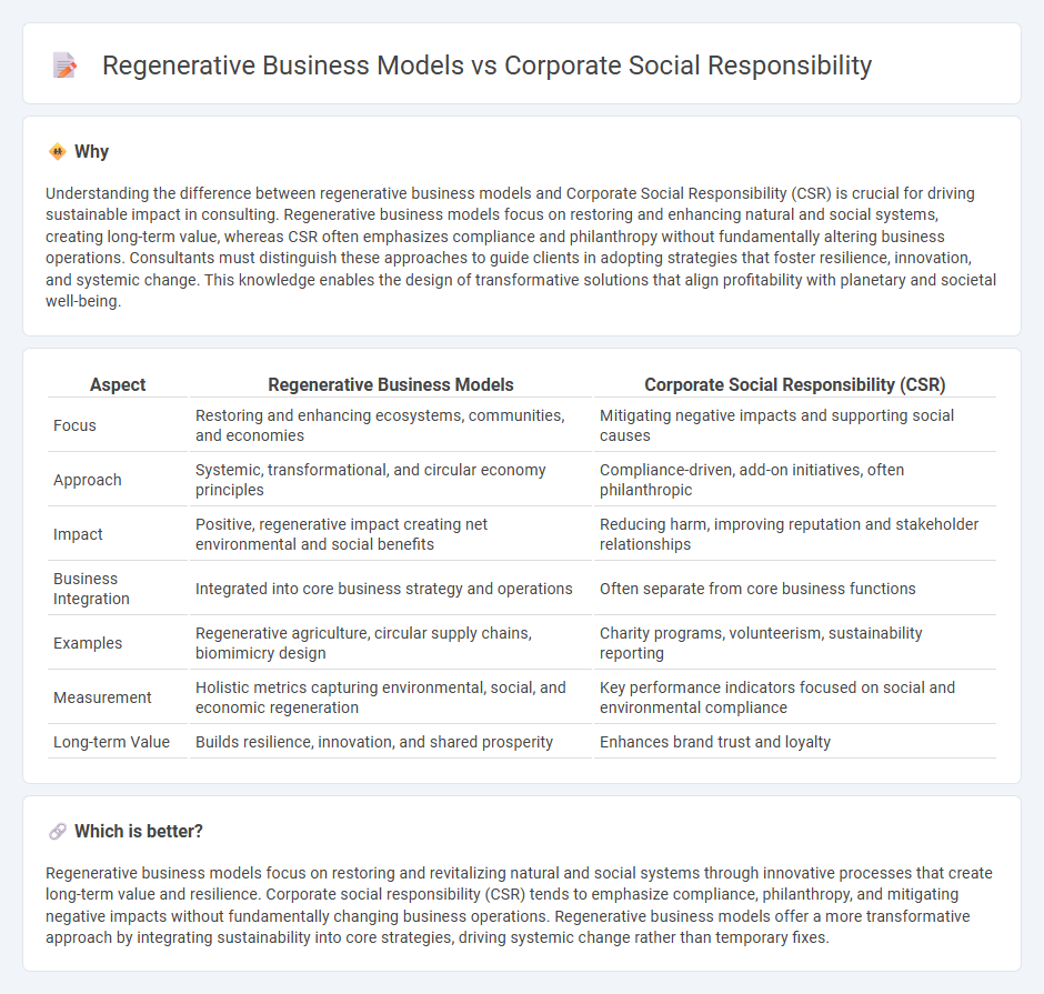 Regenerative Business Models vs Corporate Social Responsibility in Consulting