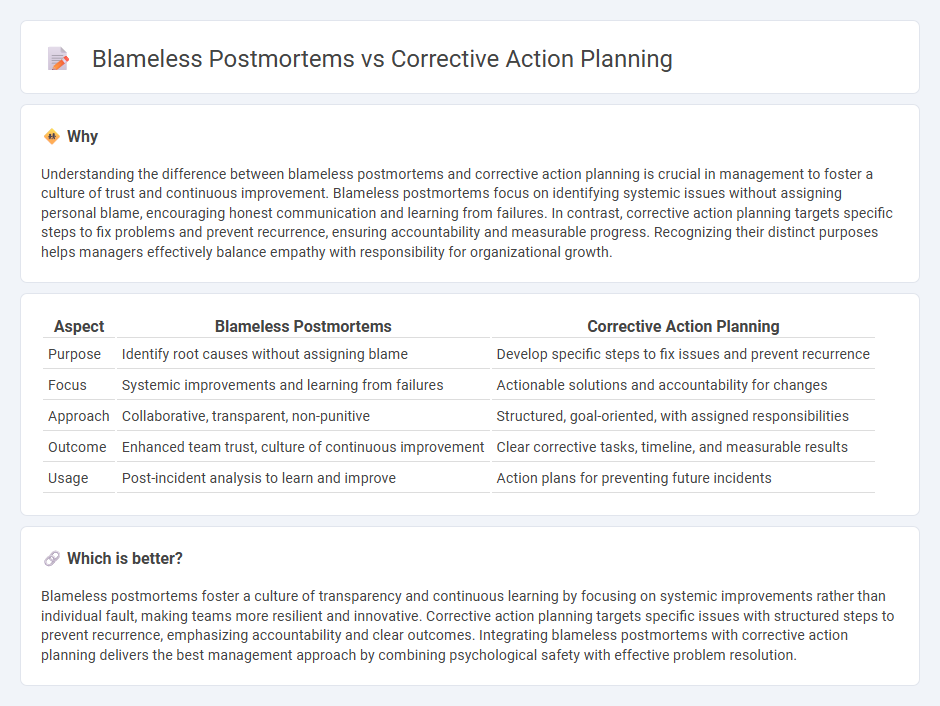 Blameless Postmortems vs Corrective Action Planning in Management
