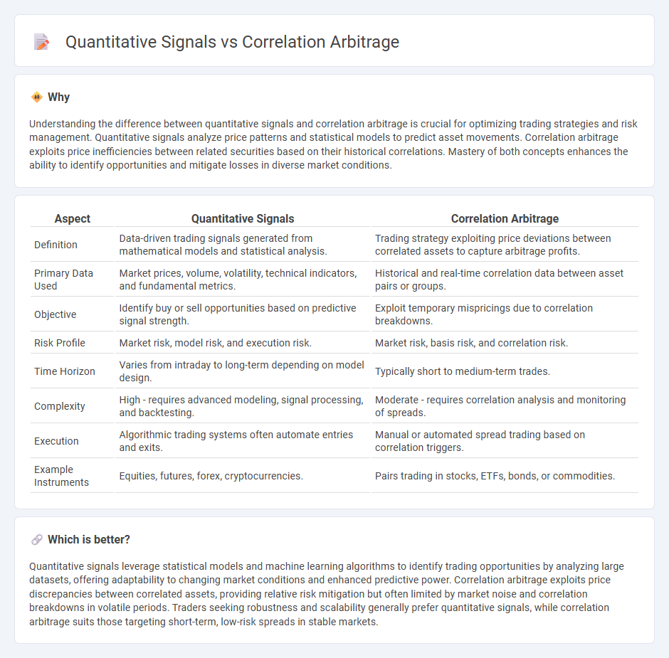 Quantitative Signals vs Correlation Arbitrage in Trading
