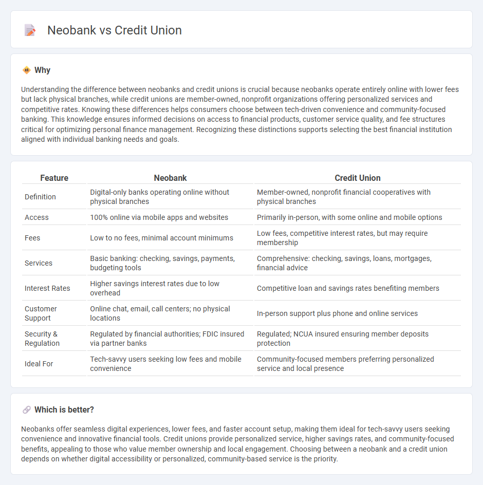 Neobank vs Credit Union in Banking