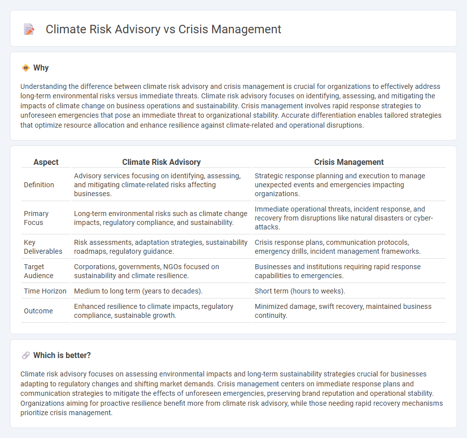 Climate Risk Advisory vs Crisis Management in Consulting