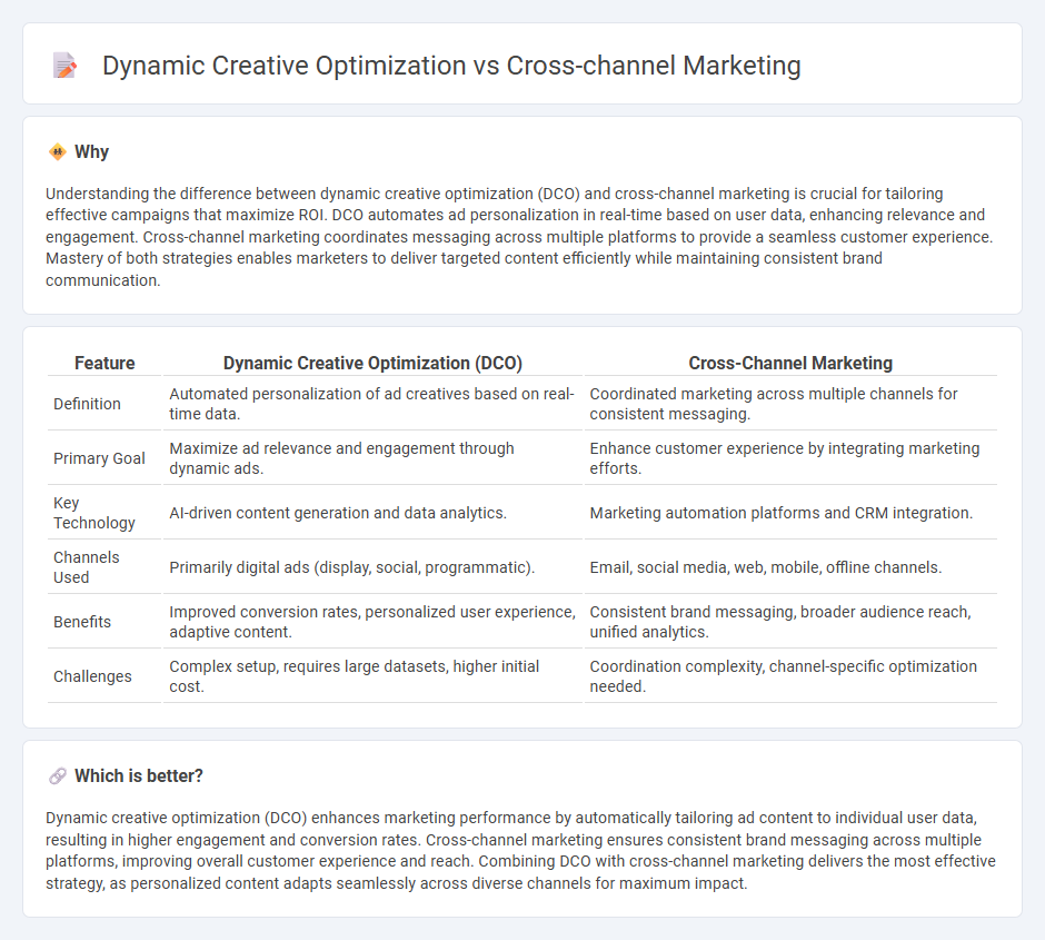 Dynamic Creative Optimization vs Cross-Channel Marketing in Marketing