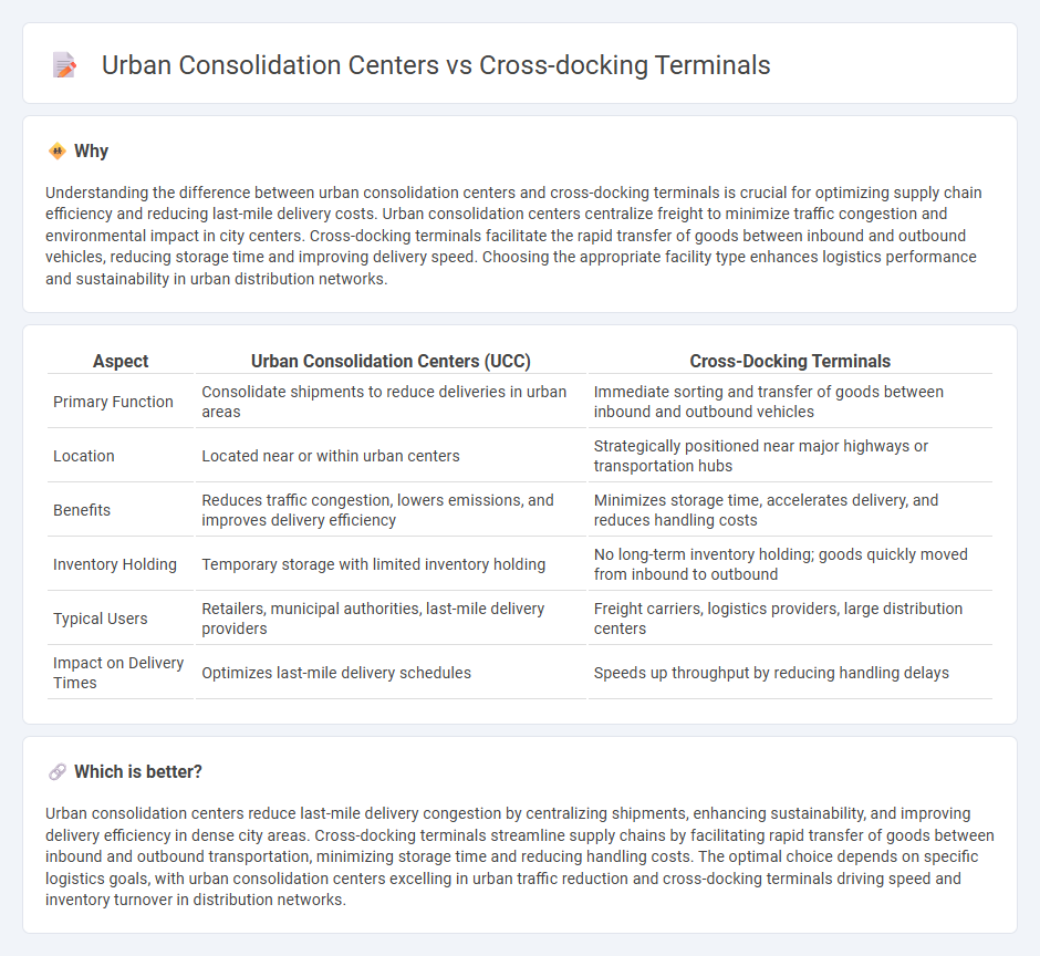 Urban Consolidation Centers vs Cross-Docking Terminals in Logistics
