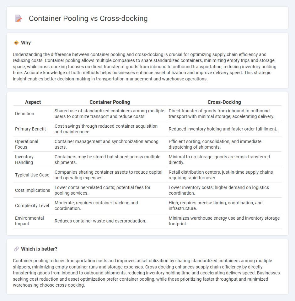 Container Pooling vs Cross-Docking in Logistics