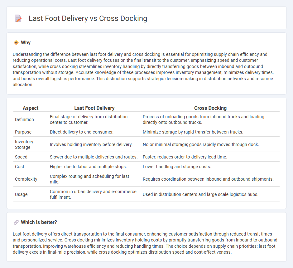 Last Foot Delivery vs Cross Docking in Logistics