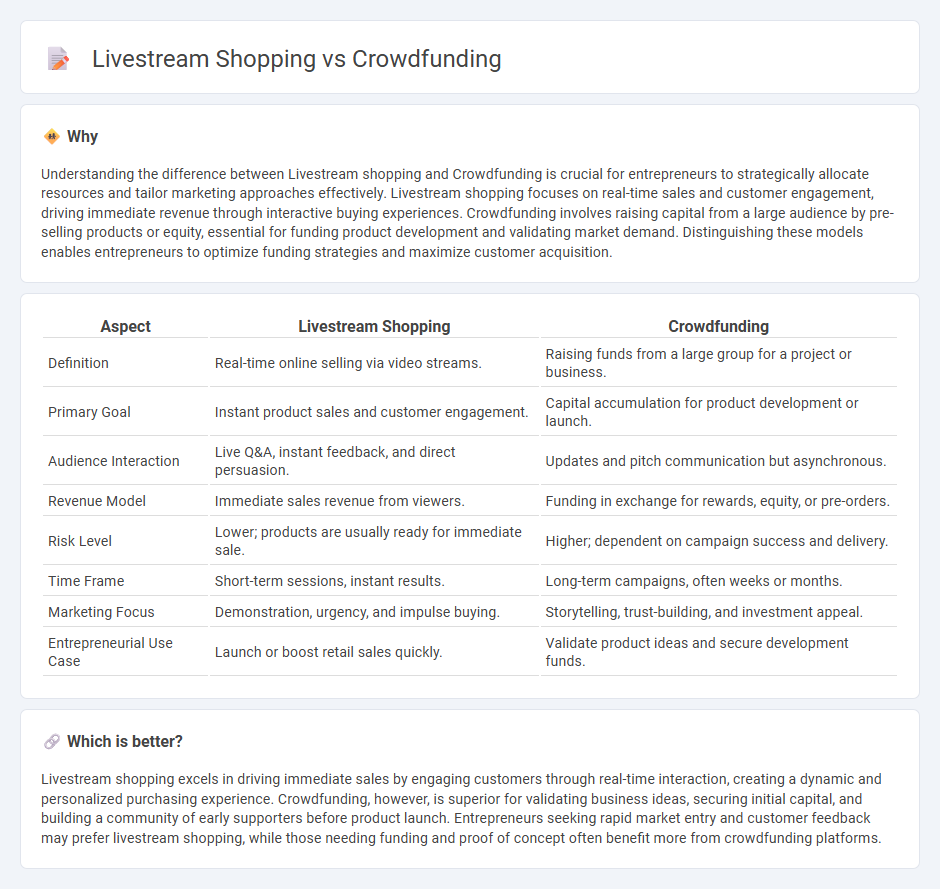 Livestream Shopping vs Crowdfunding in Entrepreneurship
