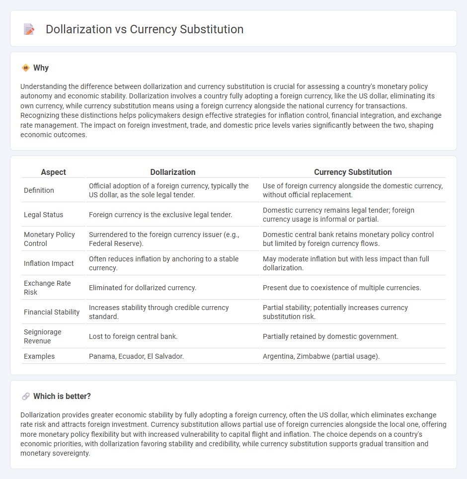 Dollarization vs Currency Substitution in Economy