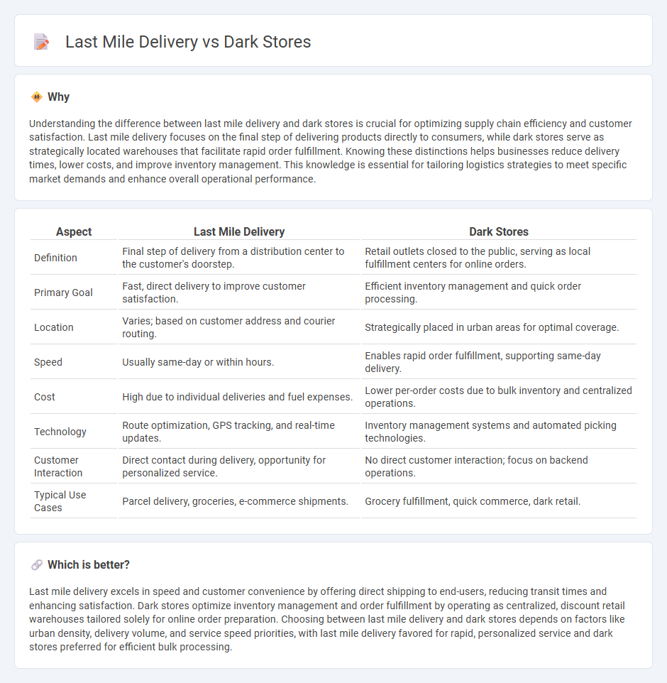 Last Mile Delivery vs Dark Stores in Logistics