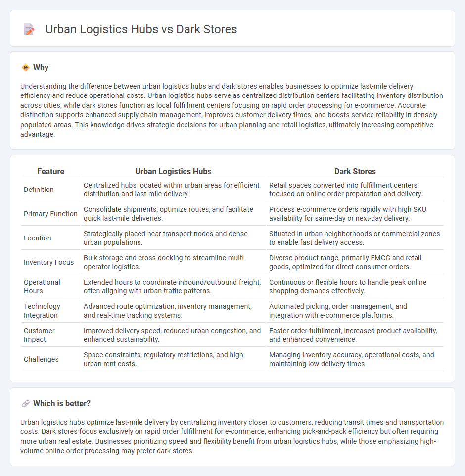 Urban Logistics Hubs vs Dark Stores in Logistics