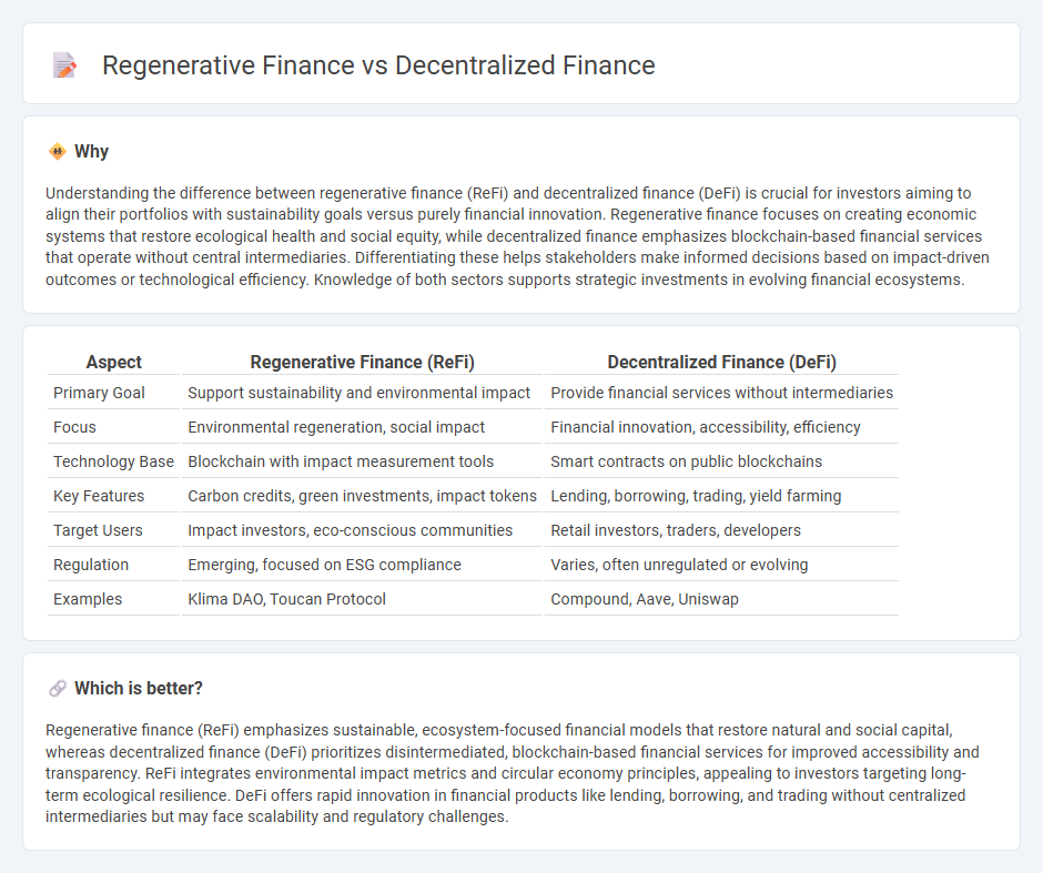 Regenerative Finance vs Decentralized Finance in Finance