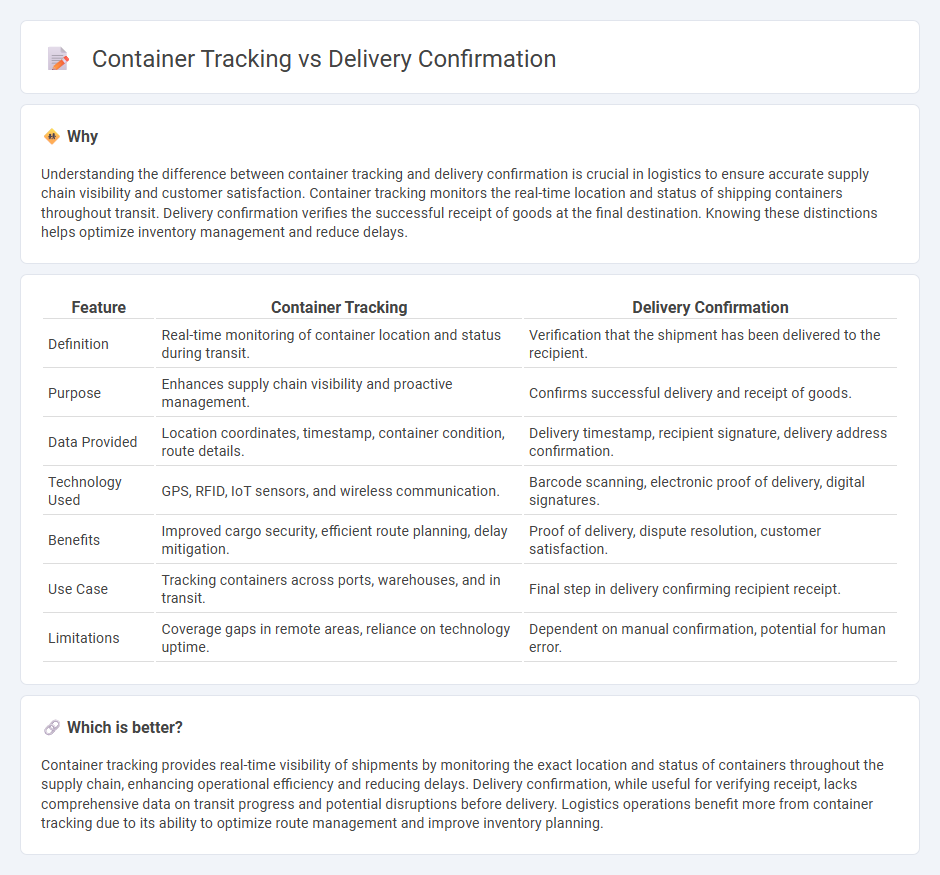 Container Tracking vs Delivery Confirmation in Logistics