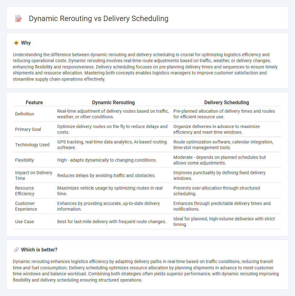 Dynamic Rerouting vs Delivery Scheduling in Logistics