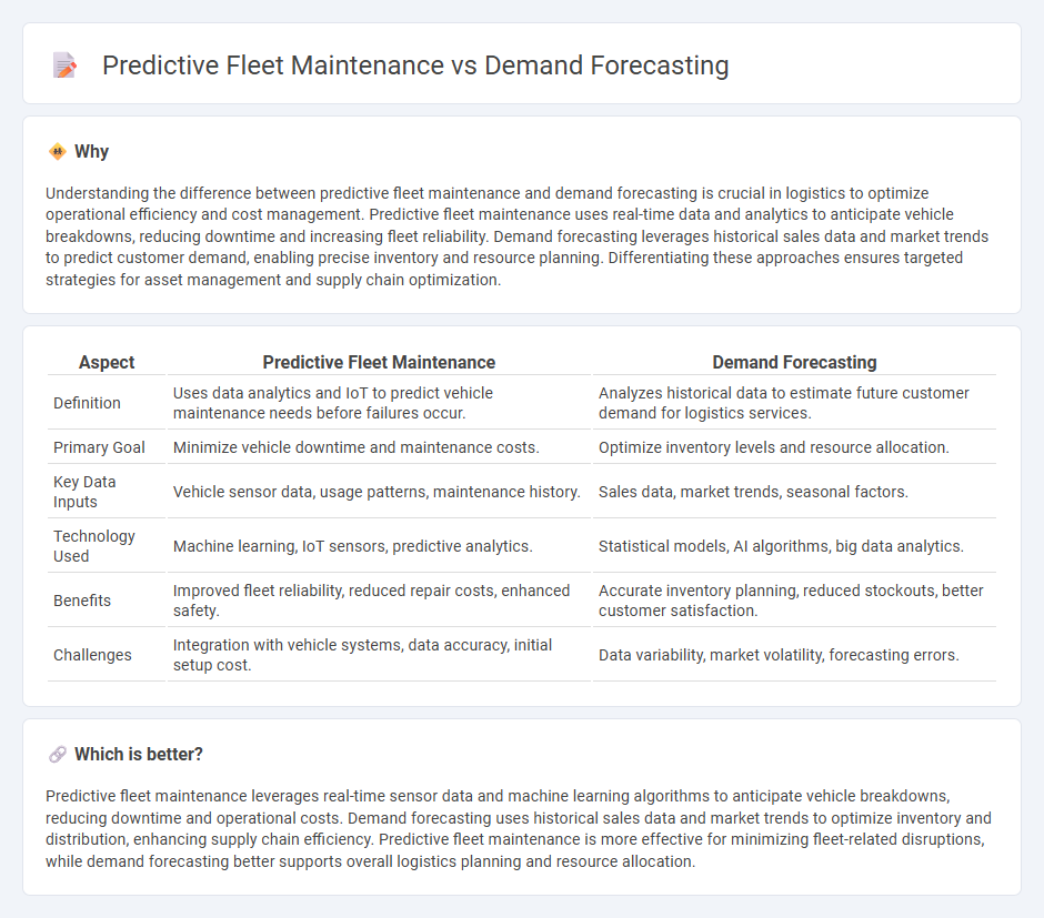Predictive Fleet Maintenance vs Demand Forecasting in Logistics