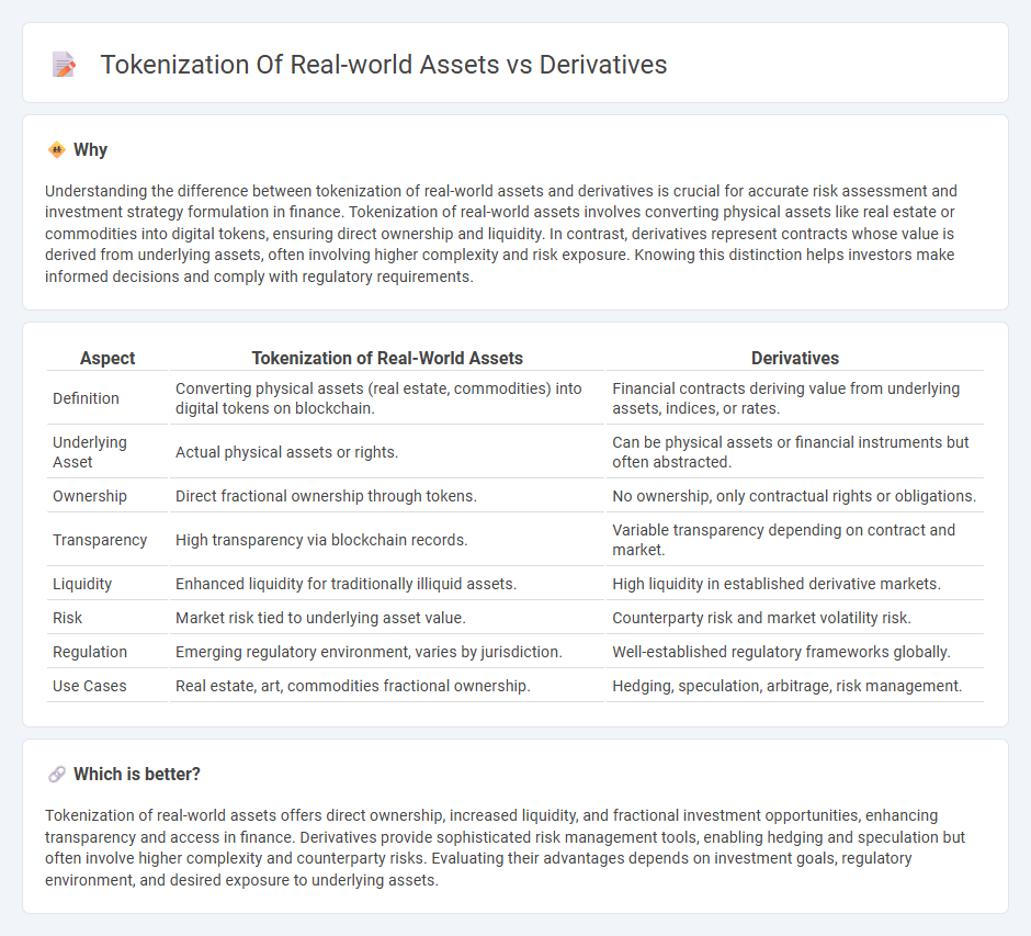 Tokenization Of Real-World Assets vs Derivatives in Finance