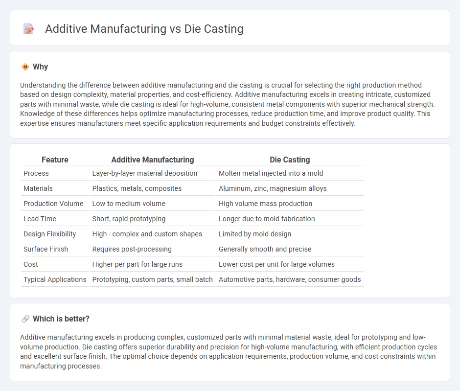 Additive Manufacturing vs Die Casting in Manufacturing