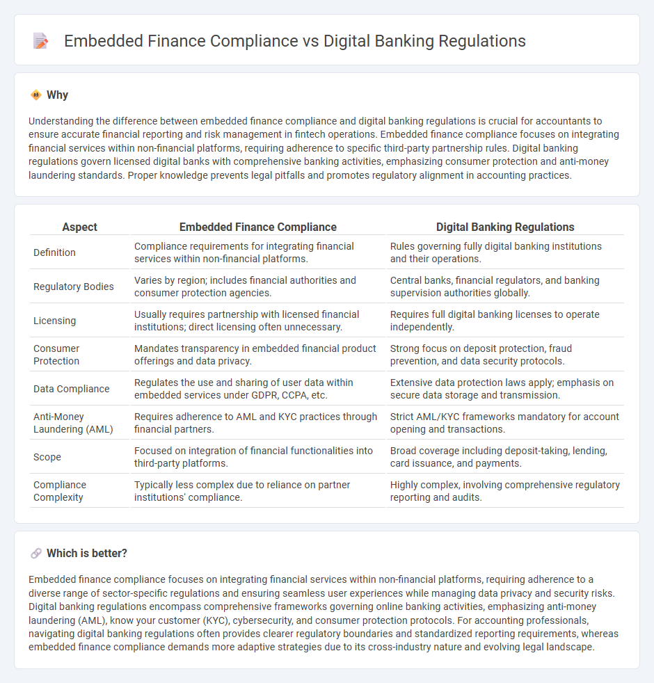 Embedded Finance Compliance vs Digital Banking Regulations in Accounting