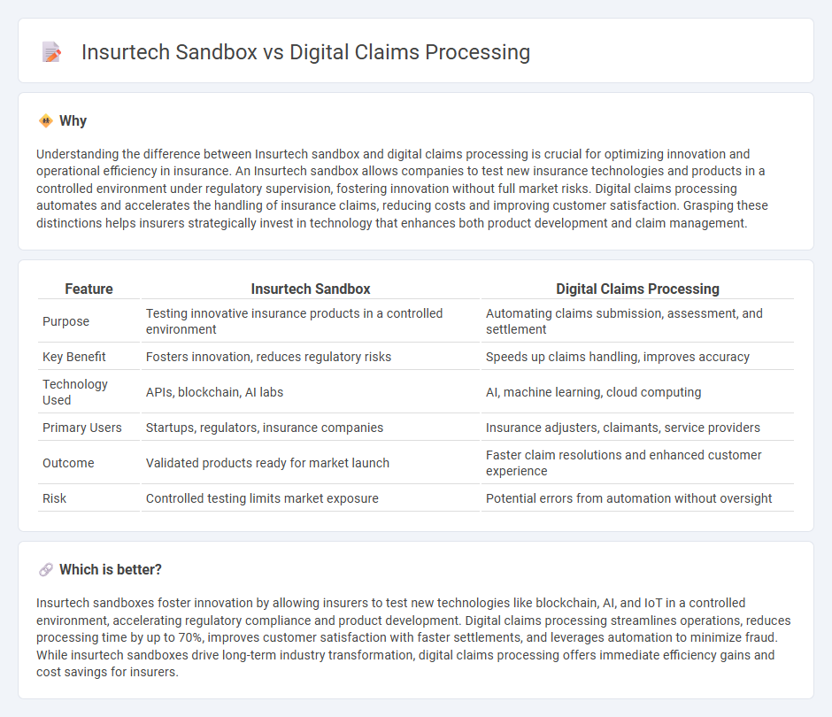 Insurtech Sandbox vs Digital Claims Processing in Insurance