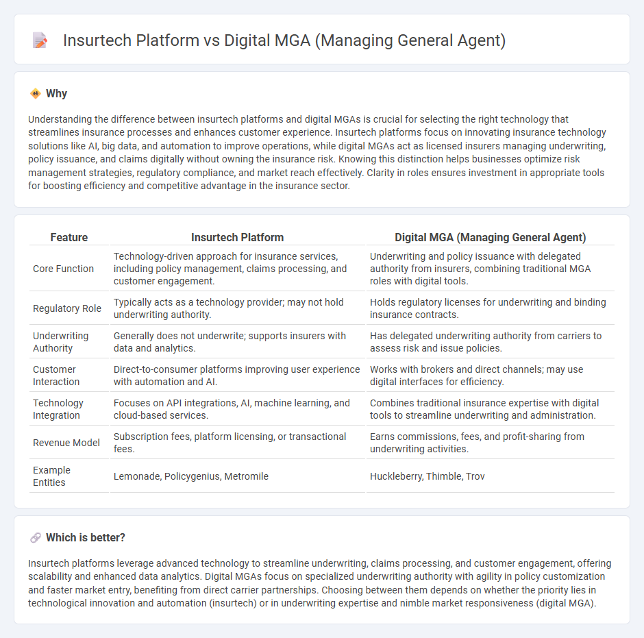 Insurtech Platform vs Digital Mga (Managing General Agent) in Insurance