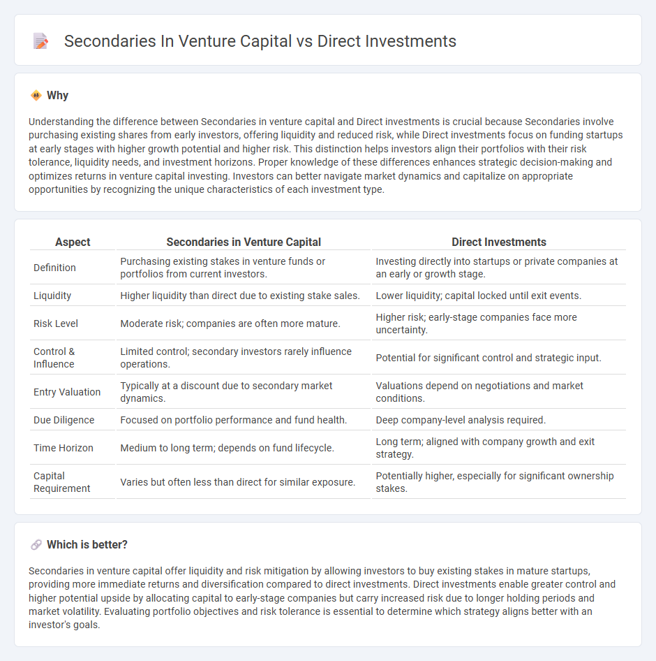 Secondaries In Venture Capital vs Direct Investments in Investment