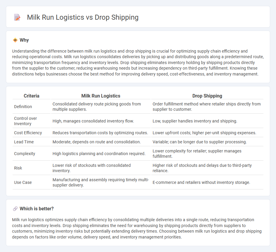 Milk Run Logistics vs Drop Shipping in Logistics