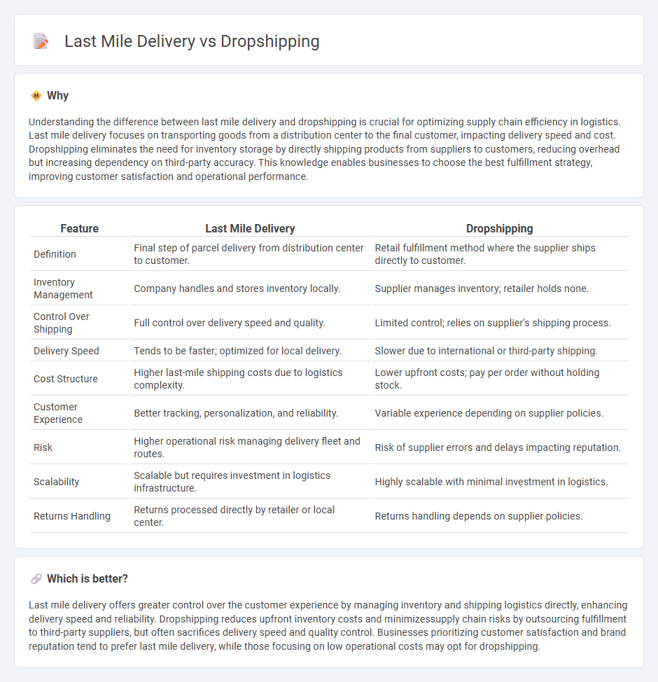 Last Mile Delivery vs Dropshipping in Logistics