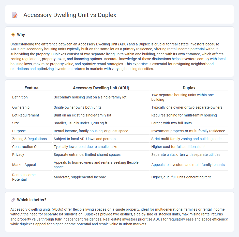 Accessory Dwelling Unit vs Duplex in Real Estate