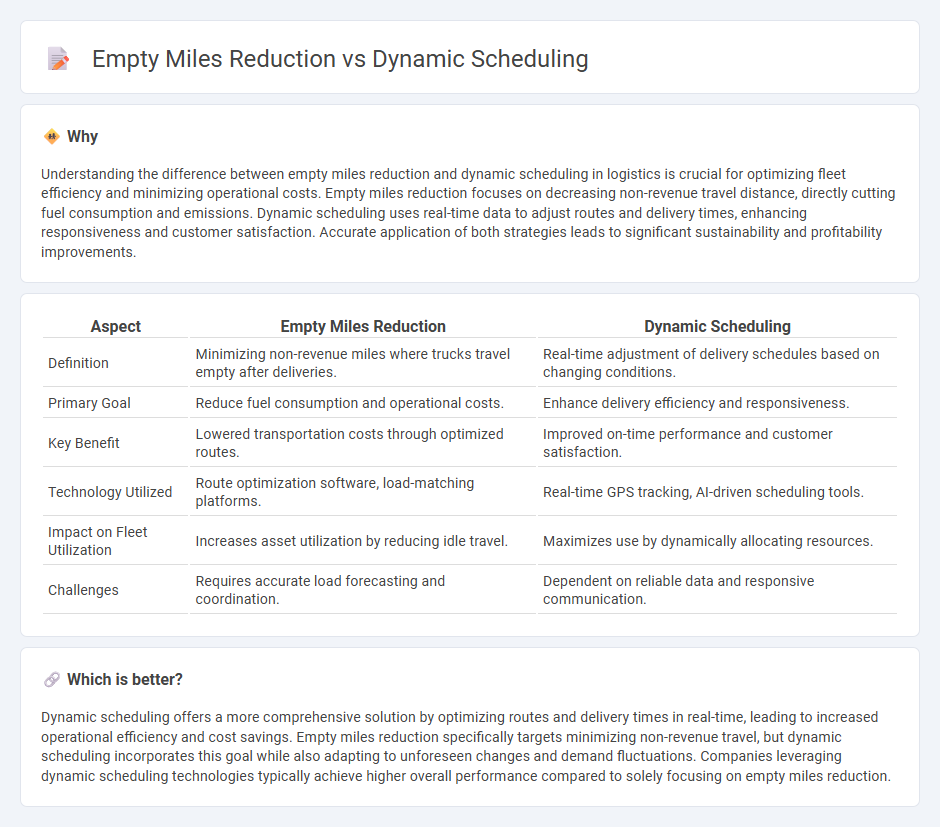 Empty Miles Reduction vs Dynamic Scheduling in Logistics
