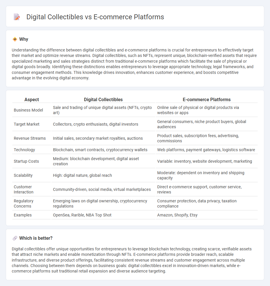 Digital Collectibles vs E-Commerce Platforms in Entrepreneurship