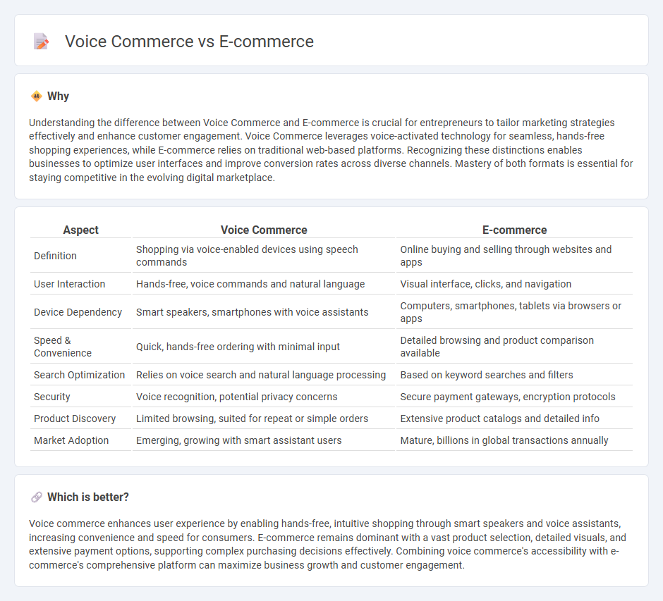 Voice Commerce vs E-Commerce in Entrepreneurship