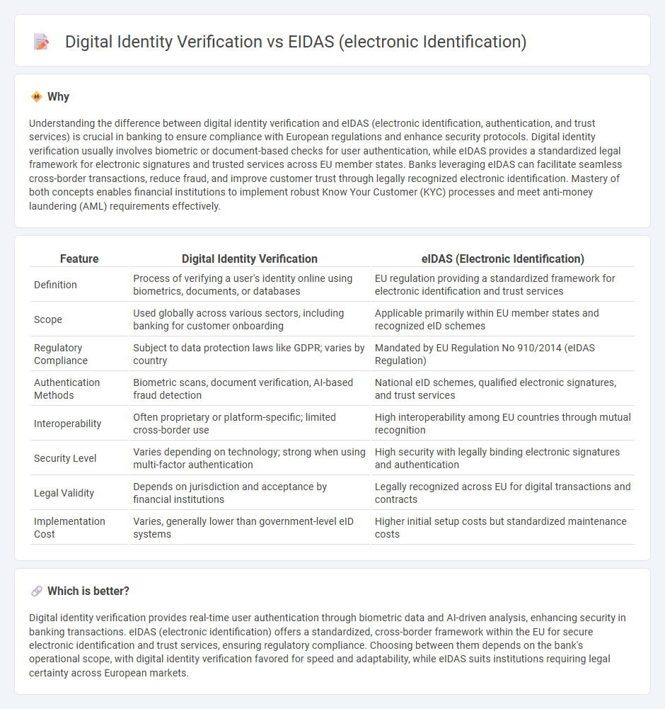 Digital Identity Verification vs Eidas (Electronic Identification) in Banking