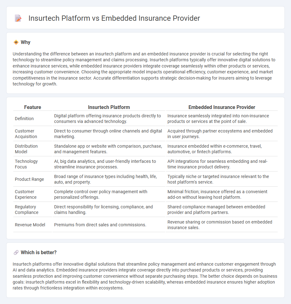 Insurtech Platform vs Embedded Insurance Provider in Insurance