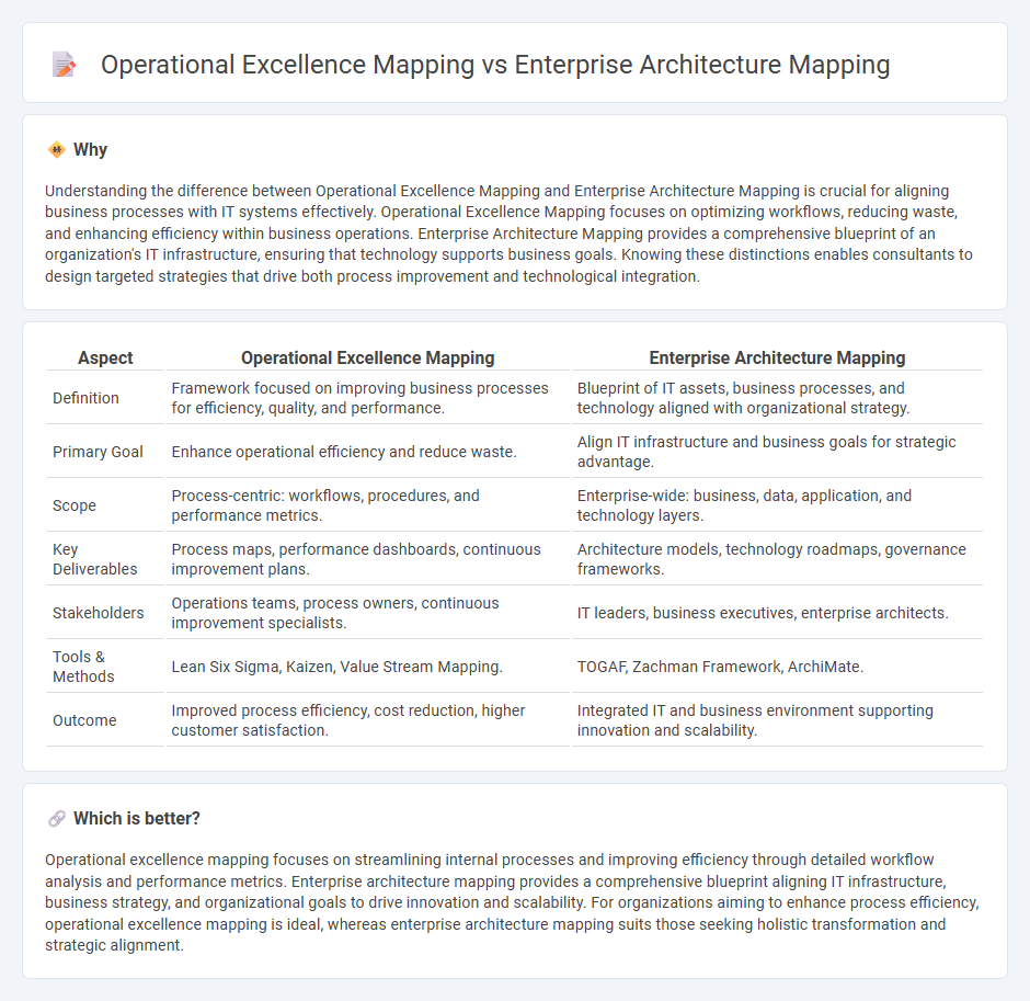 Operational Excellence Mapping vs Enterprise Architecture Mapping in Consulting