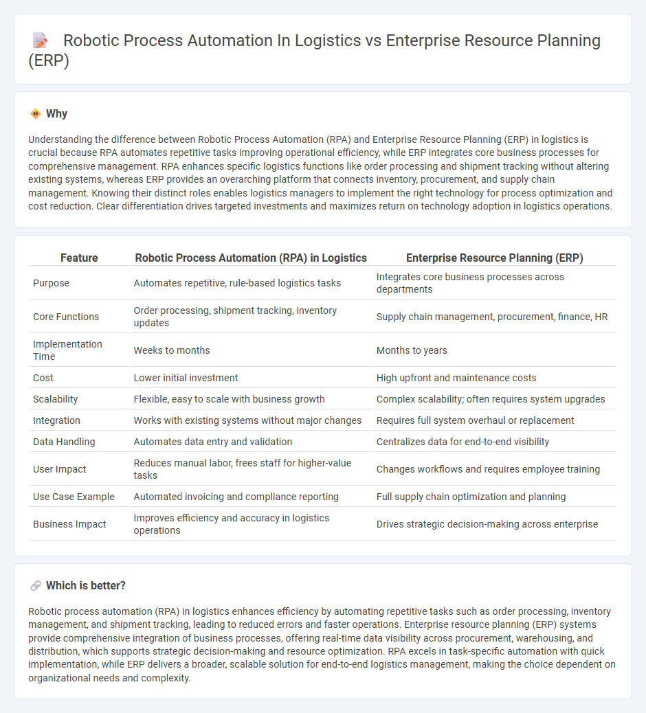 Robotic Process Automation In Logistics vs Enterprise Resource Planning (Erp) in Logistics