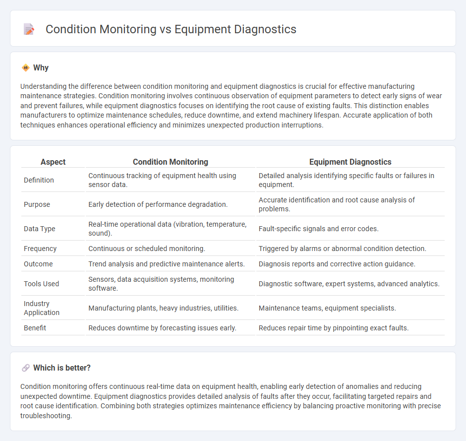 Condition Monitoring vs Equipment Diagnostics in Manufacturing