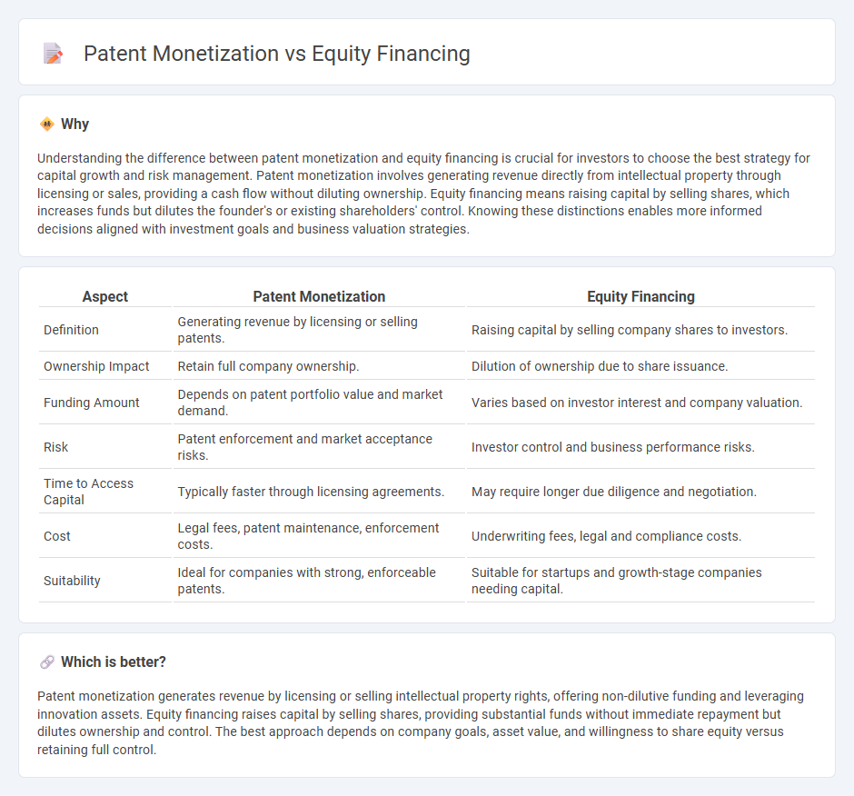Patent Monetization vs Equity Financing in Investment