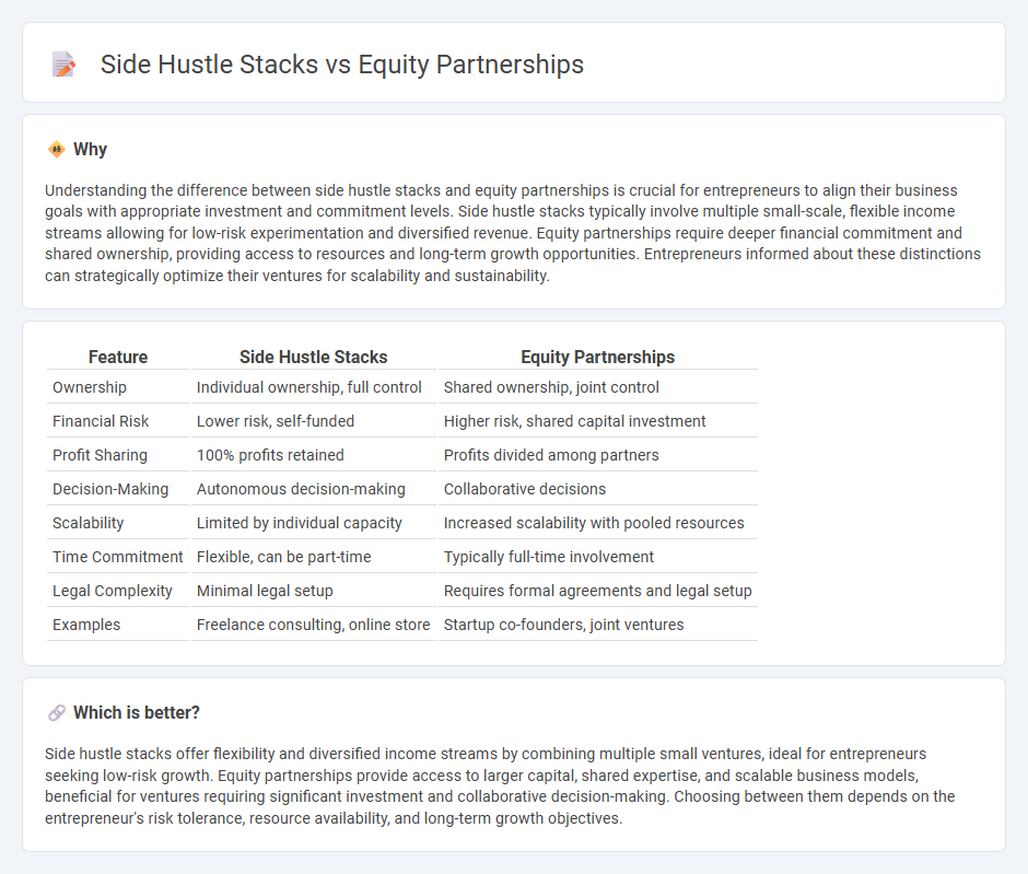Side Hustle Stacks vs Equity Partnerships in Entrepreneurship