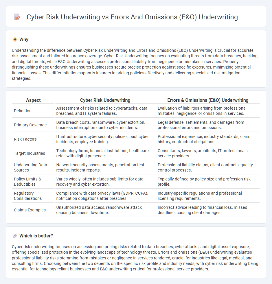 Cyber Risk Underwriting vs Errors And Omissions (E&O) Underwriting in Insurance