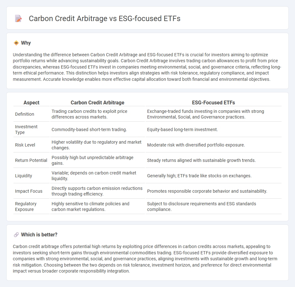 Carbon Credit Arbitrage vs Esg-Focused Etfs in Investment