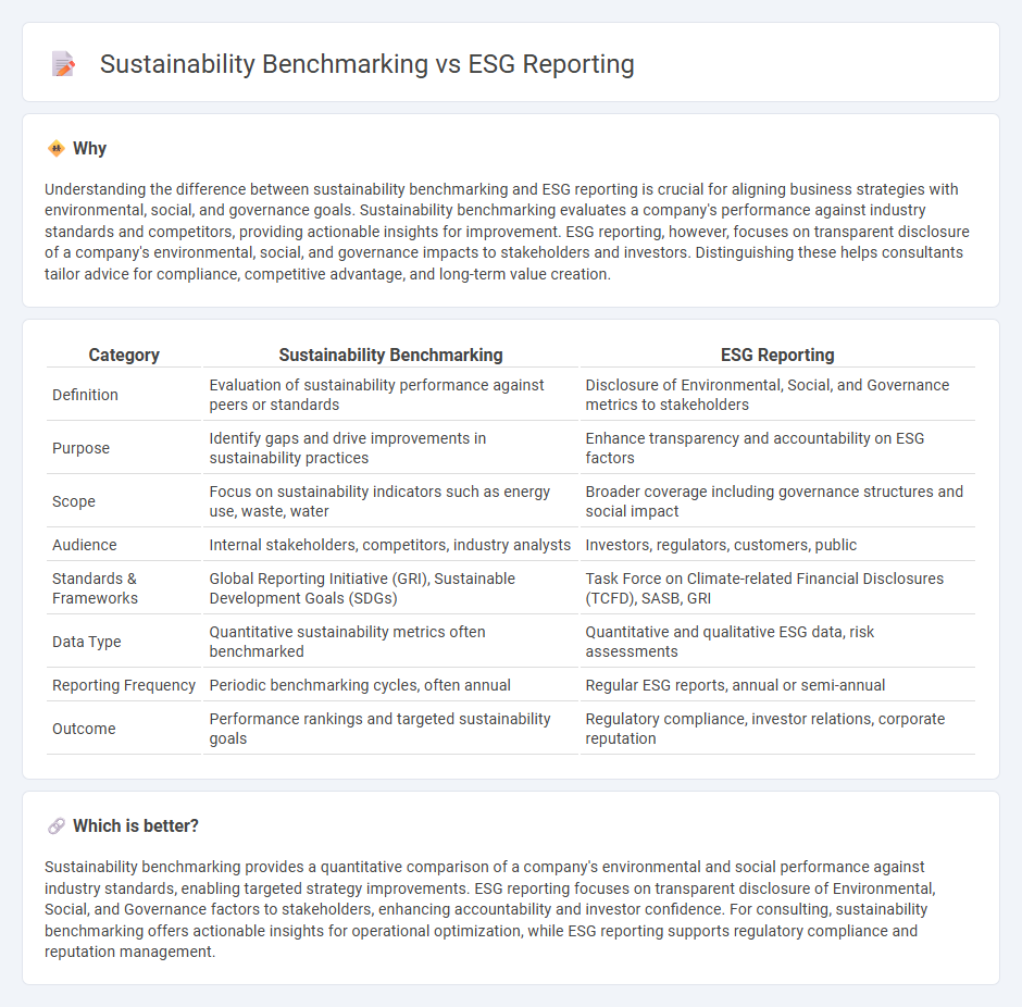Sustainability Benchmarking vs Esg Reporting in Consulting