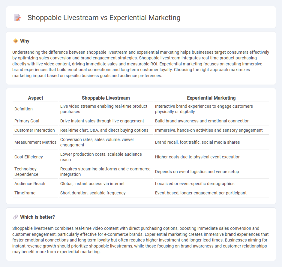 Shoppable Livestream vs Experiential Marketing in Marketing
