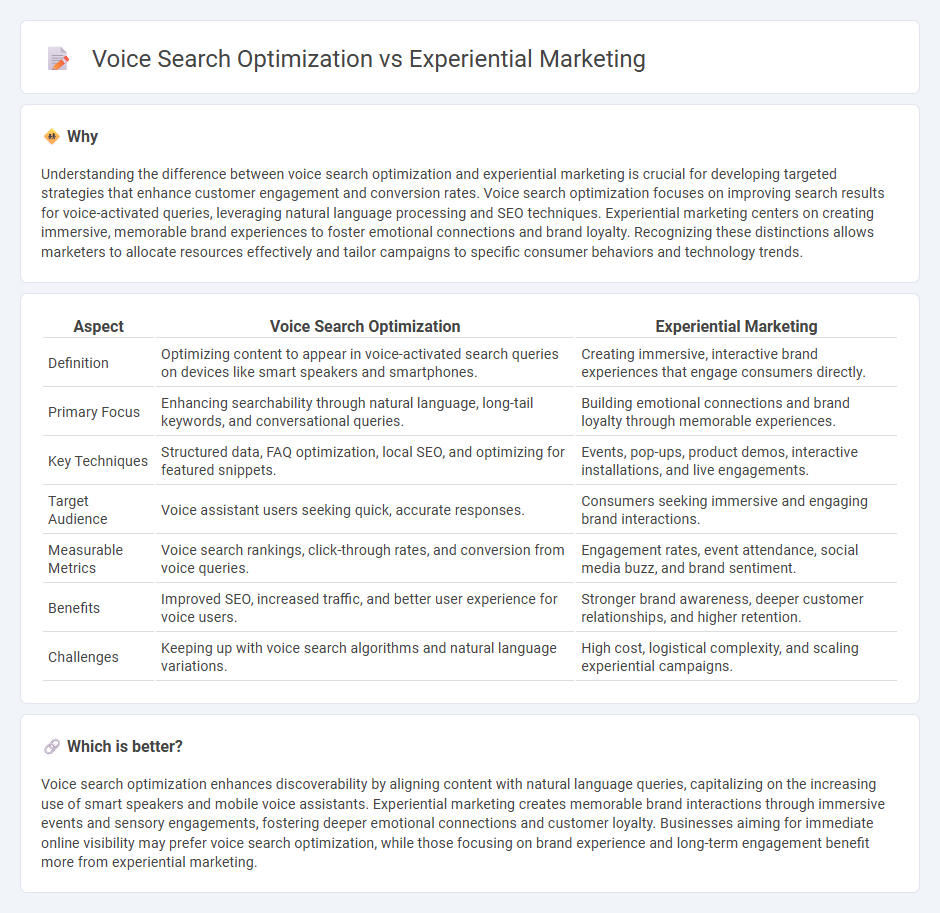 Voice Search Optimization vs Experiential Marketing in Marketing