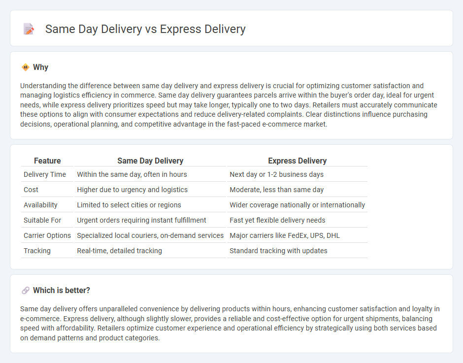 Same Day Delivery vs Express Delivery in Commerce