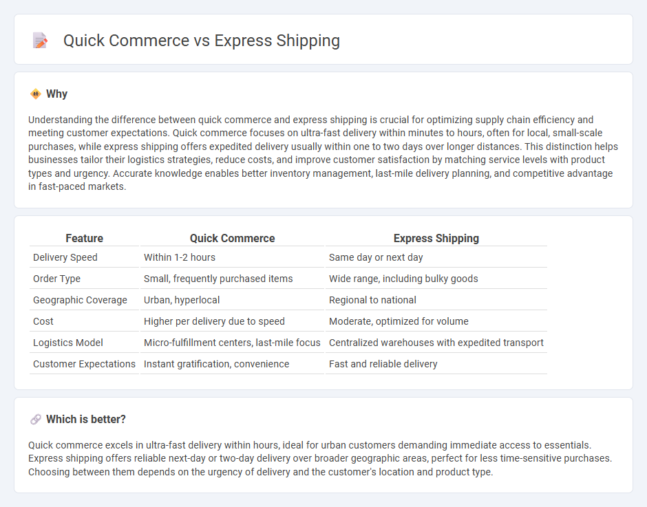 Quick Commerce vs Express Shipping in Logistics