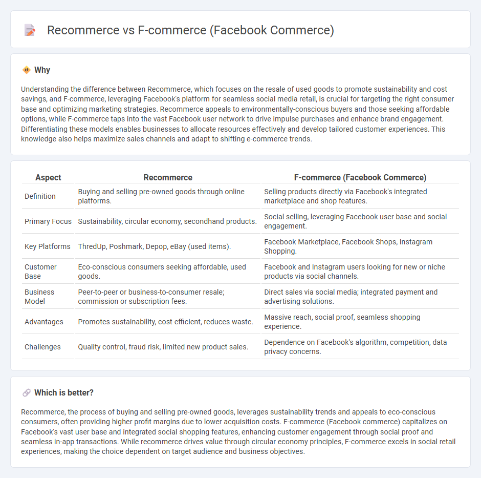 Recommerce vs F-Commerce (Facebook Commerce) in Commerce