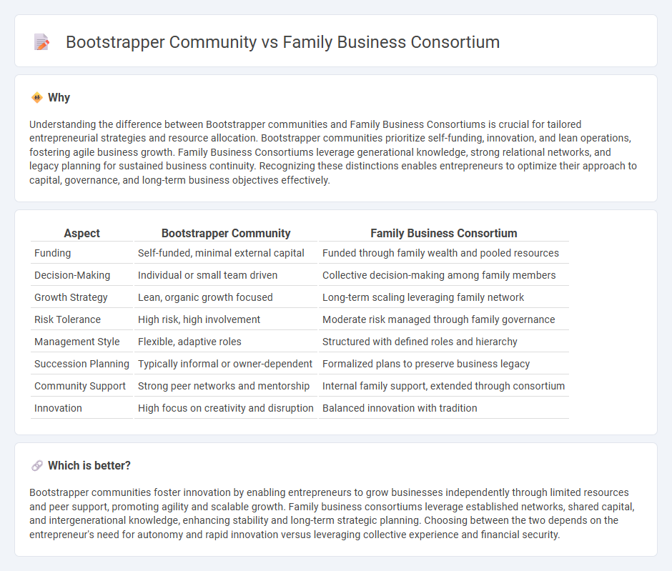Bootstrapper Community vs Family Business Consortium in Entrepreneurship