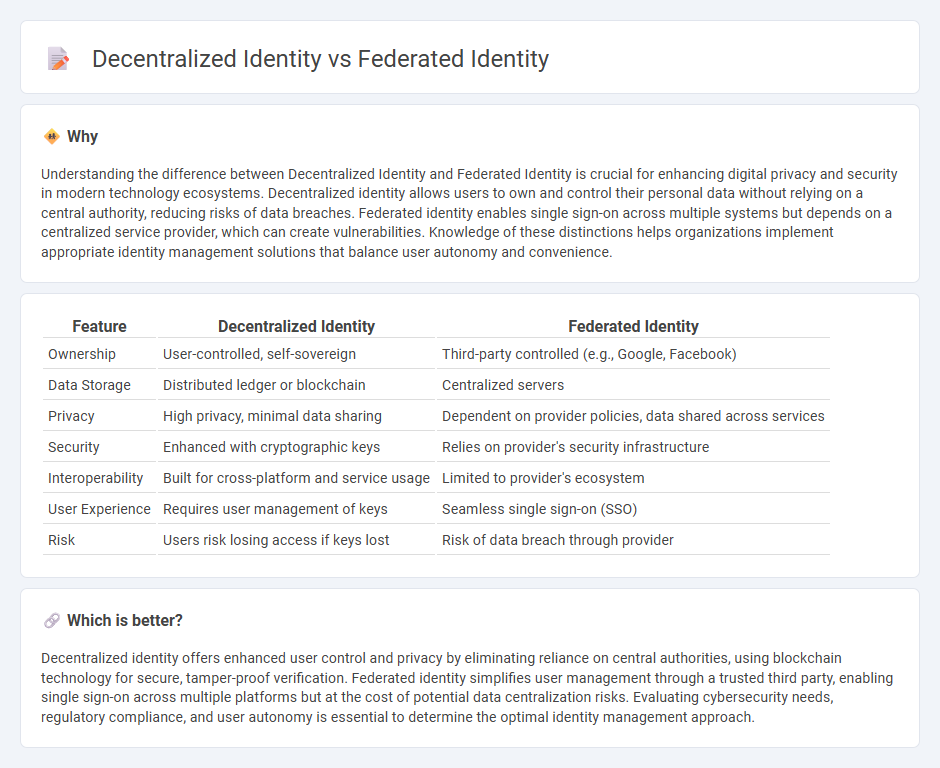 Decentralized Identity vs Federated Identity in Technology